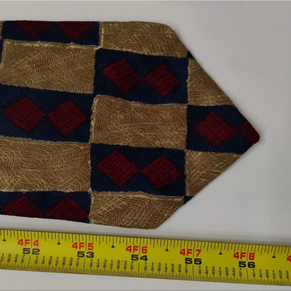 Vintage Colours by Alexander Julian Necktie Burgundy Brown  Multipattern Silk